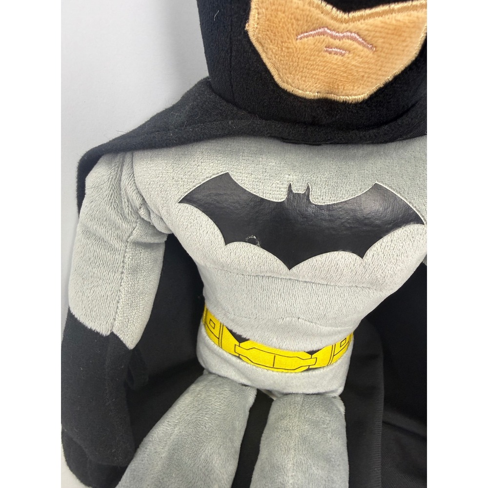 DC Comics Batman Plush Stuffed Toy Grey Black Suit Yellow Belt 15 Inch - Picture 2 of 5